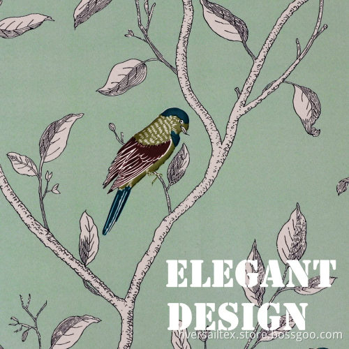 Ultra Soft Textured Curtain Tiers Birds Pattern